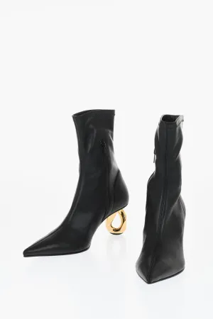 J.w.anderson Pointed Chain Booties With Statement Heel 7 Cm