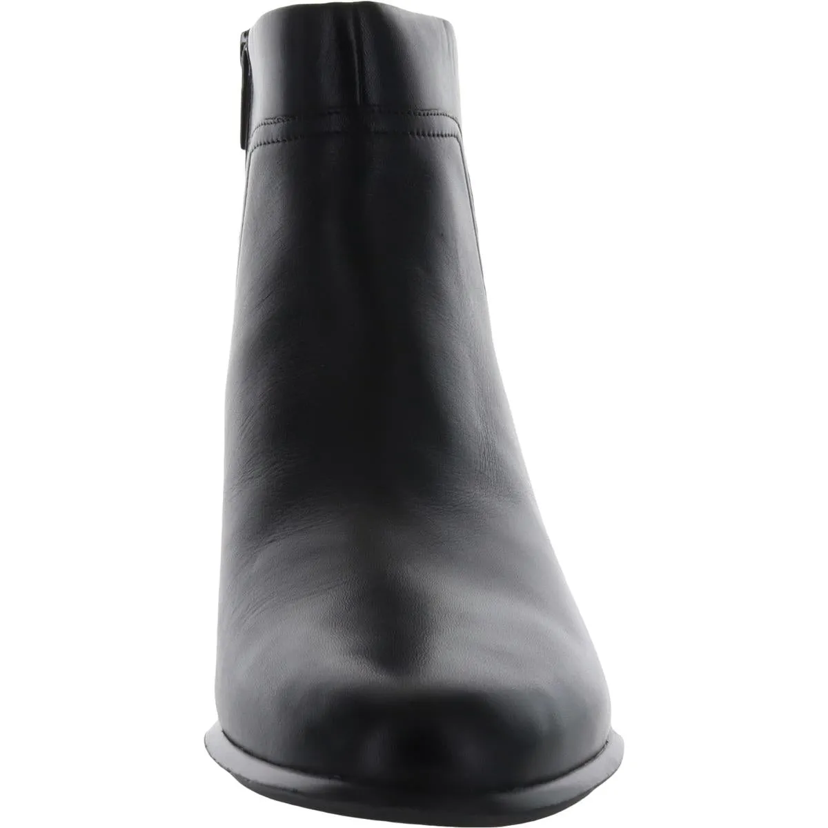 Kamryn Womens Leather Block Heel Ankle Boots