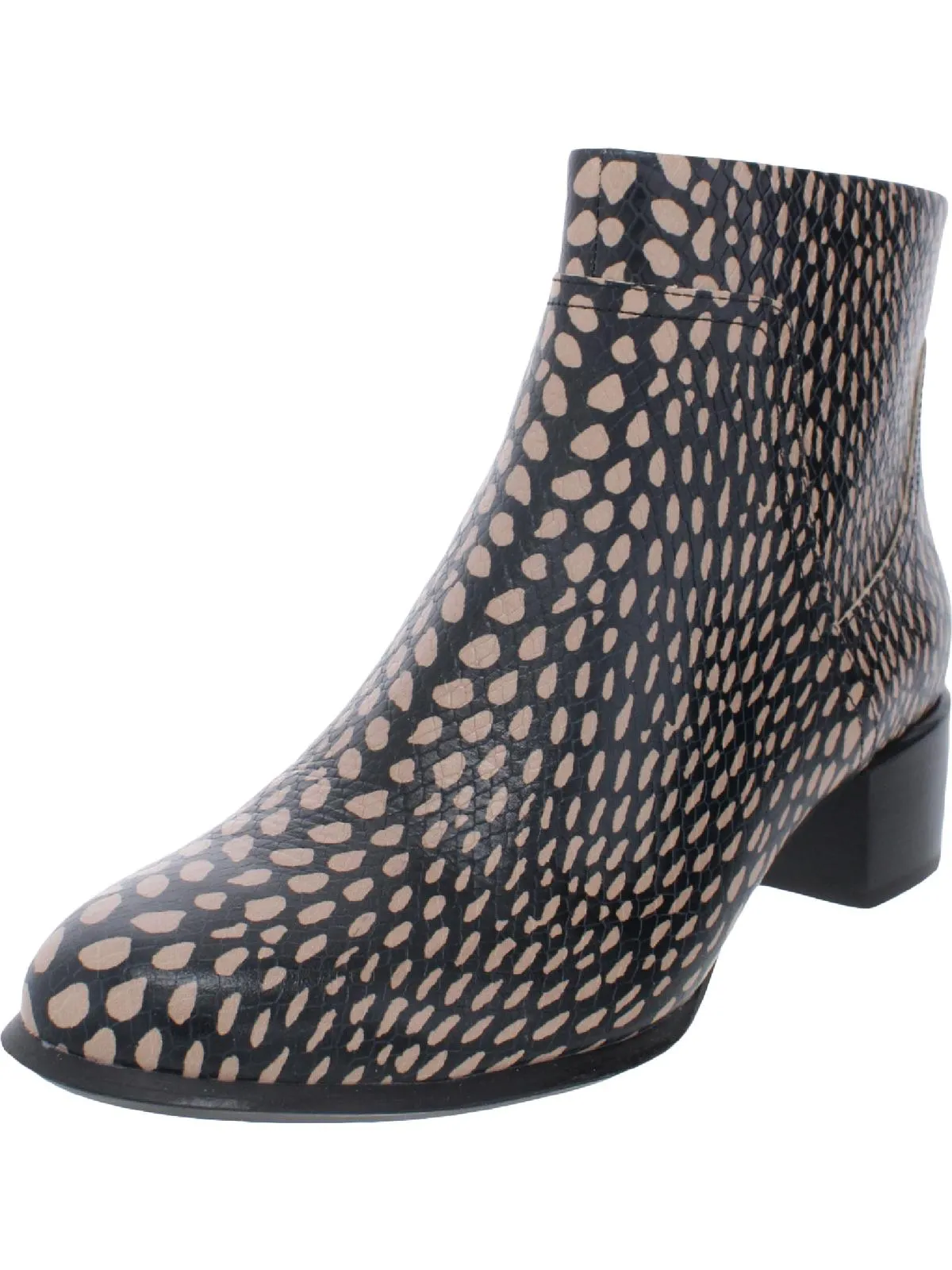 Kamryn Womens Leather Block Heel Ankle Boots