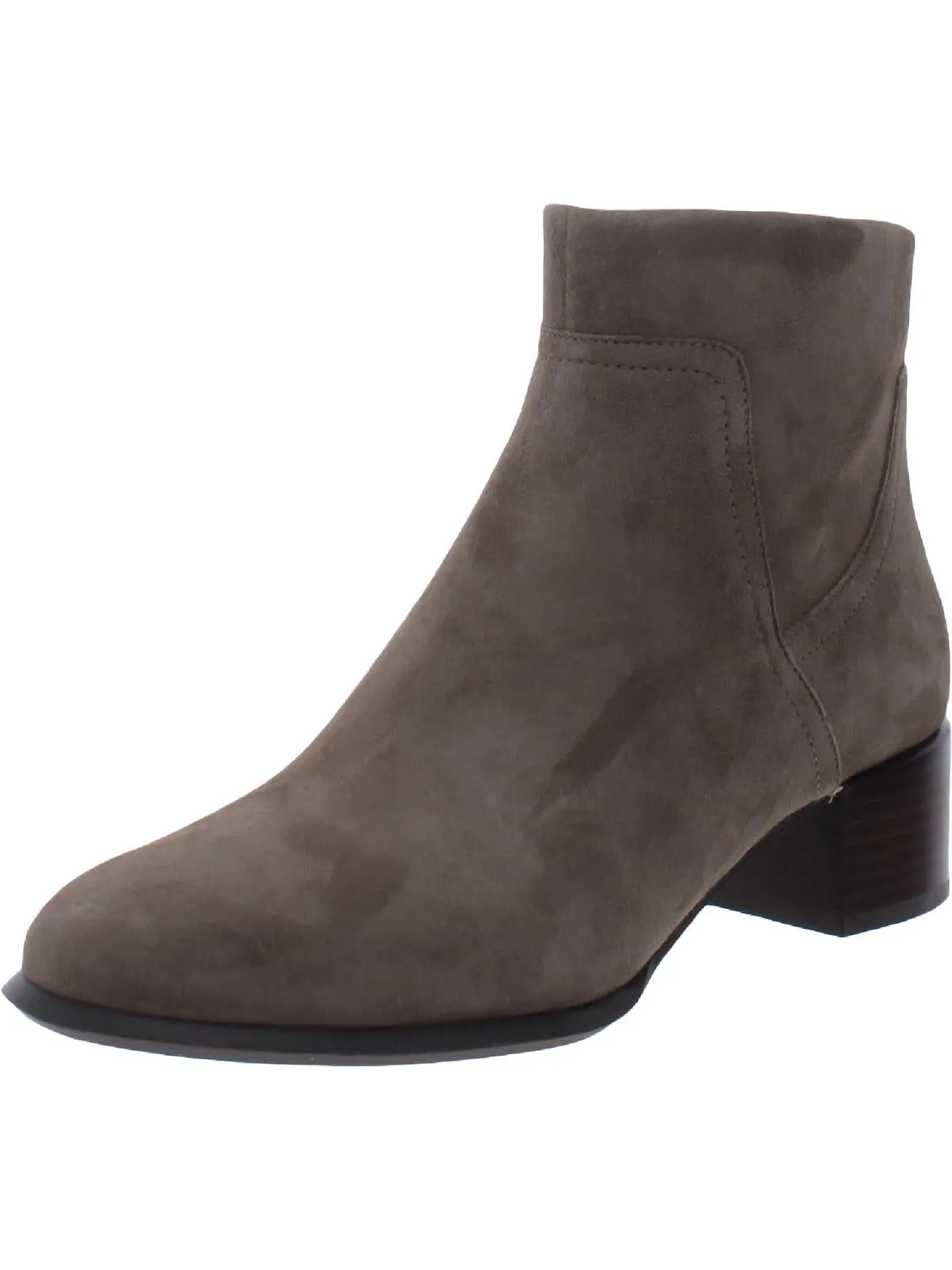 Kamryn Womens Leather Block Heel Ankle Boots