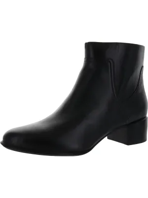 Kamryn Womens Leather Block Heel Ankle Boots