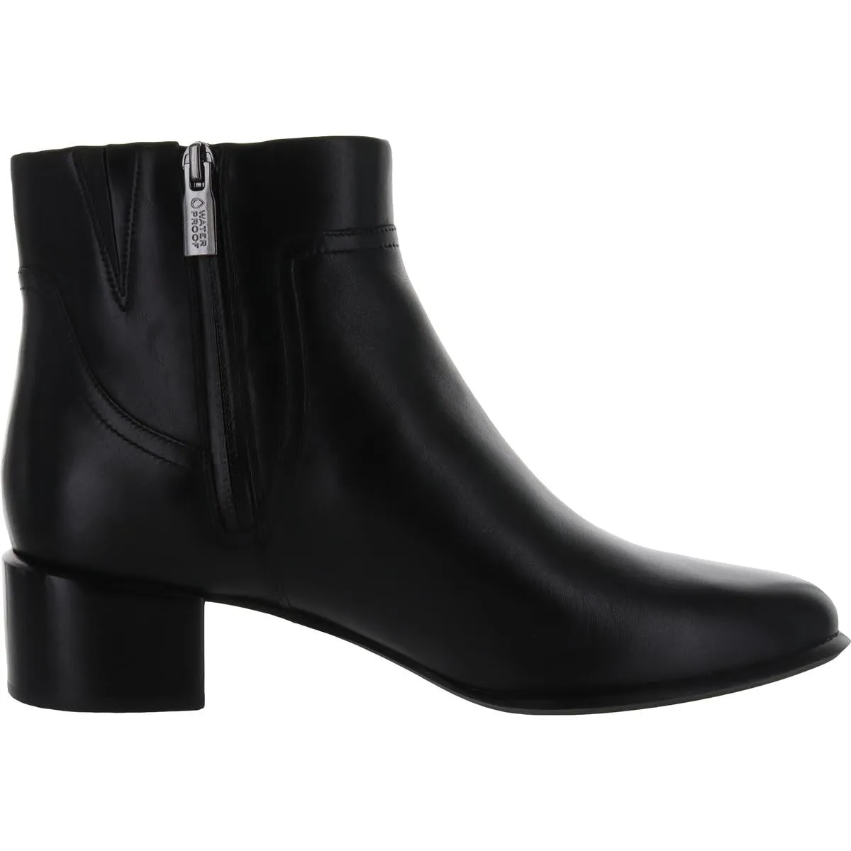 Kamryn Womens Leather Block Heel Ankle Boots