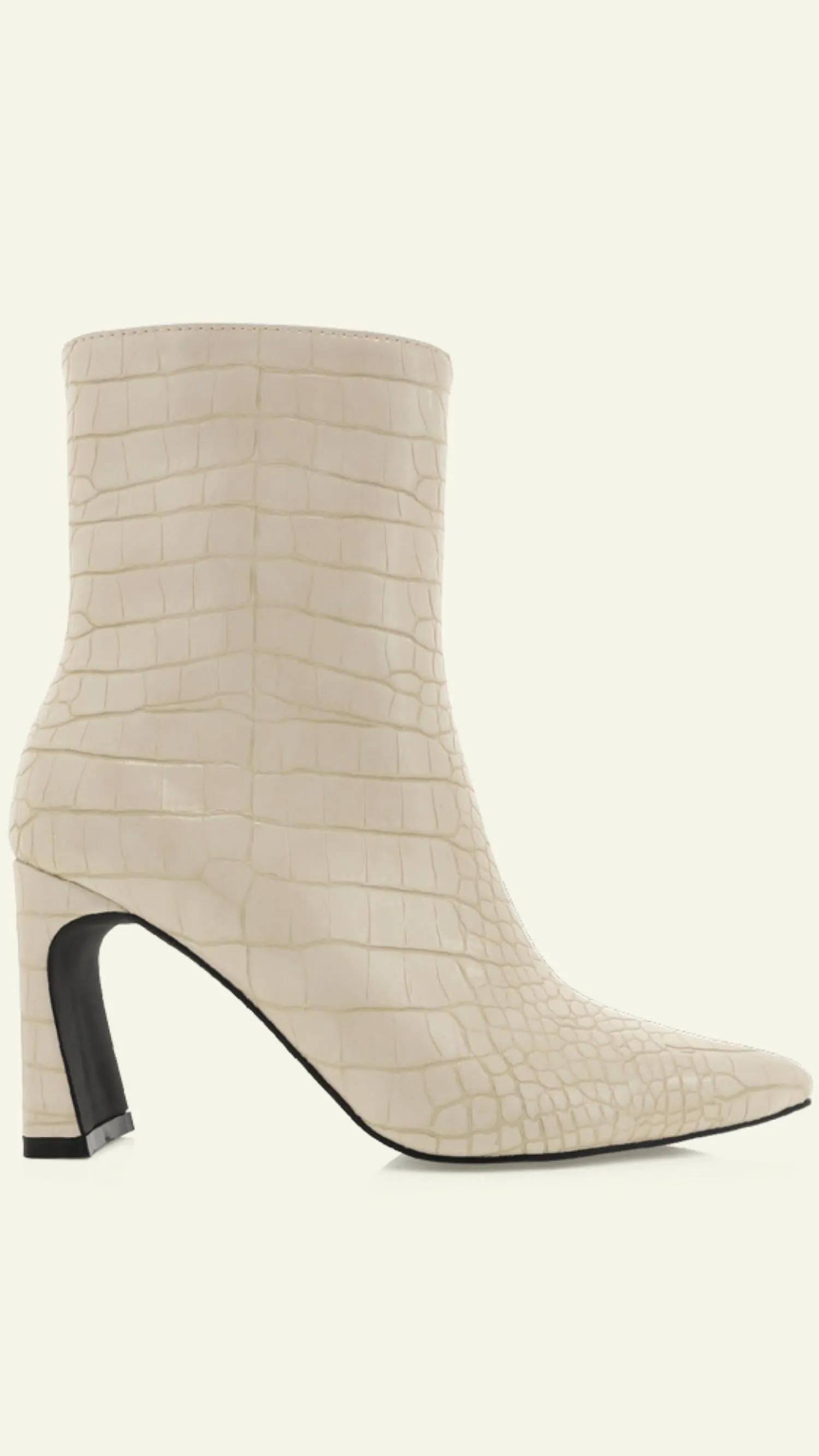 Layori Ankle Boots In Ivory Croc