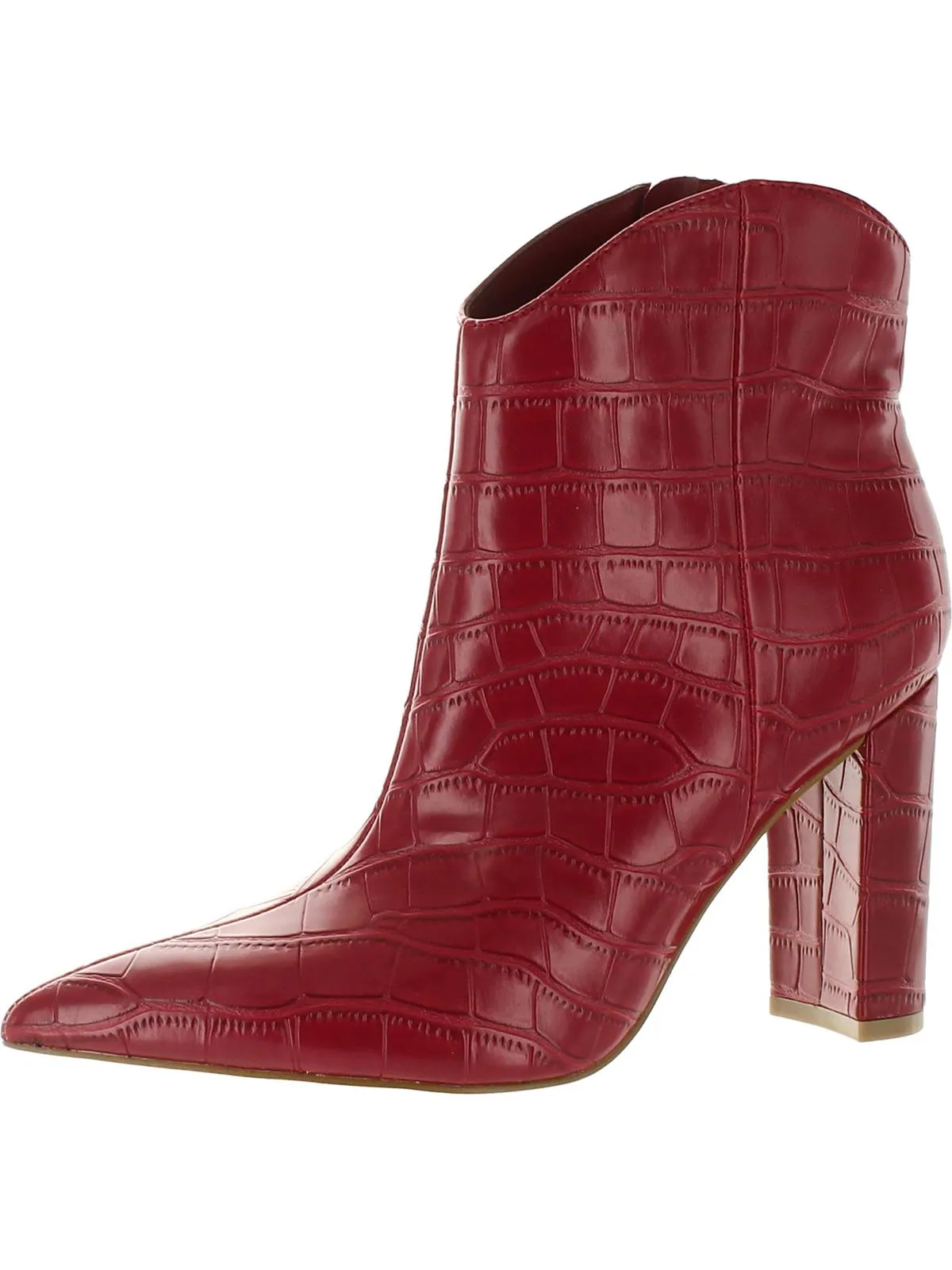 Lezari Womens Faux Leather Pointed Toe Ankle Boots