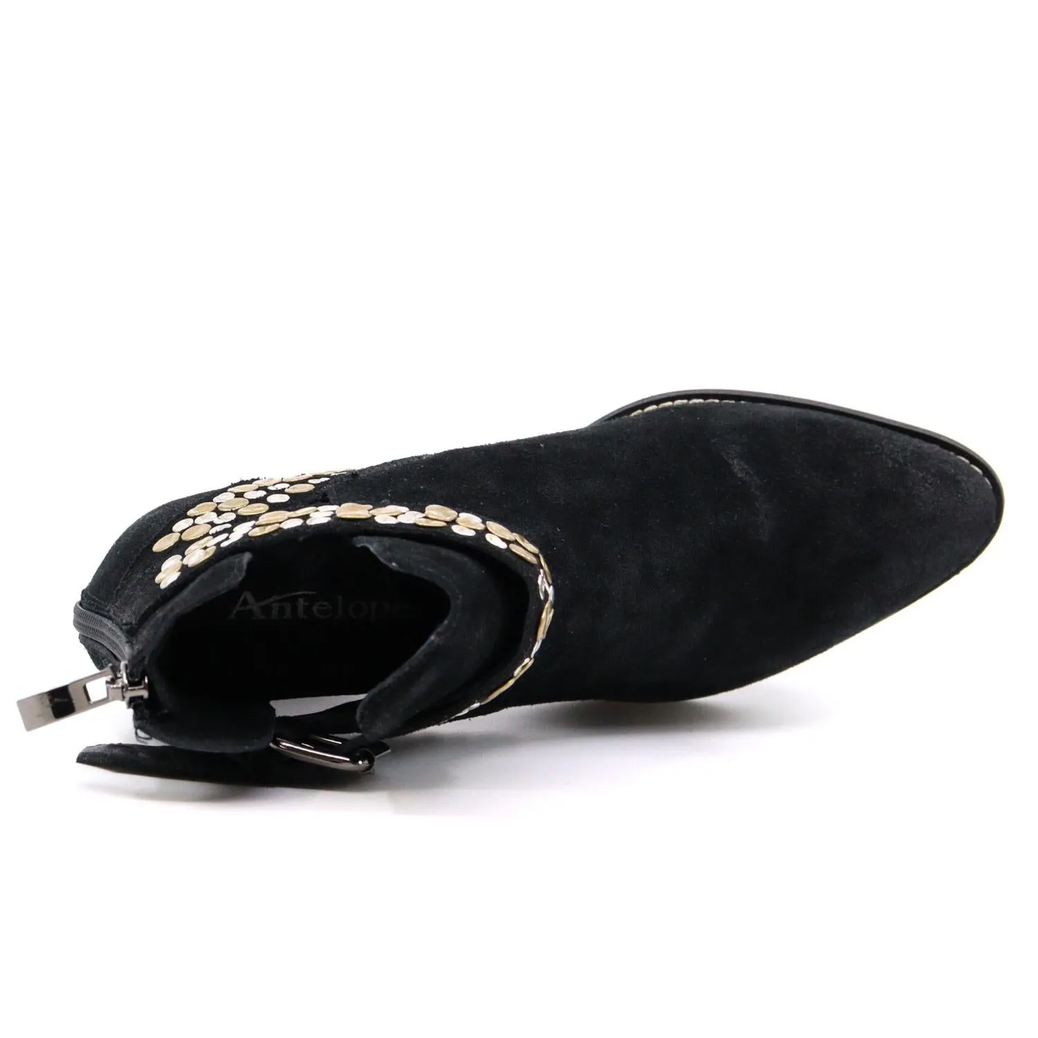 M33 Meli Suede Ankle Booties In Black