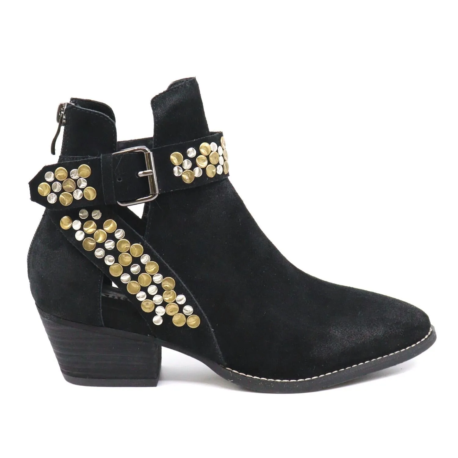 M33 Meli Suede Ankle Booties In Black