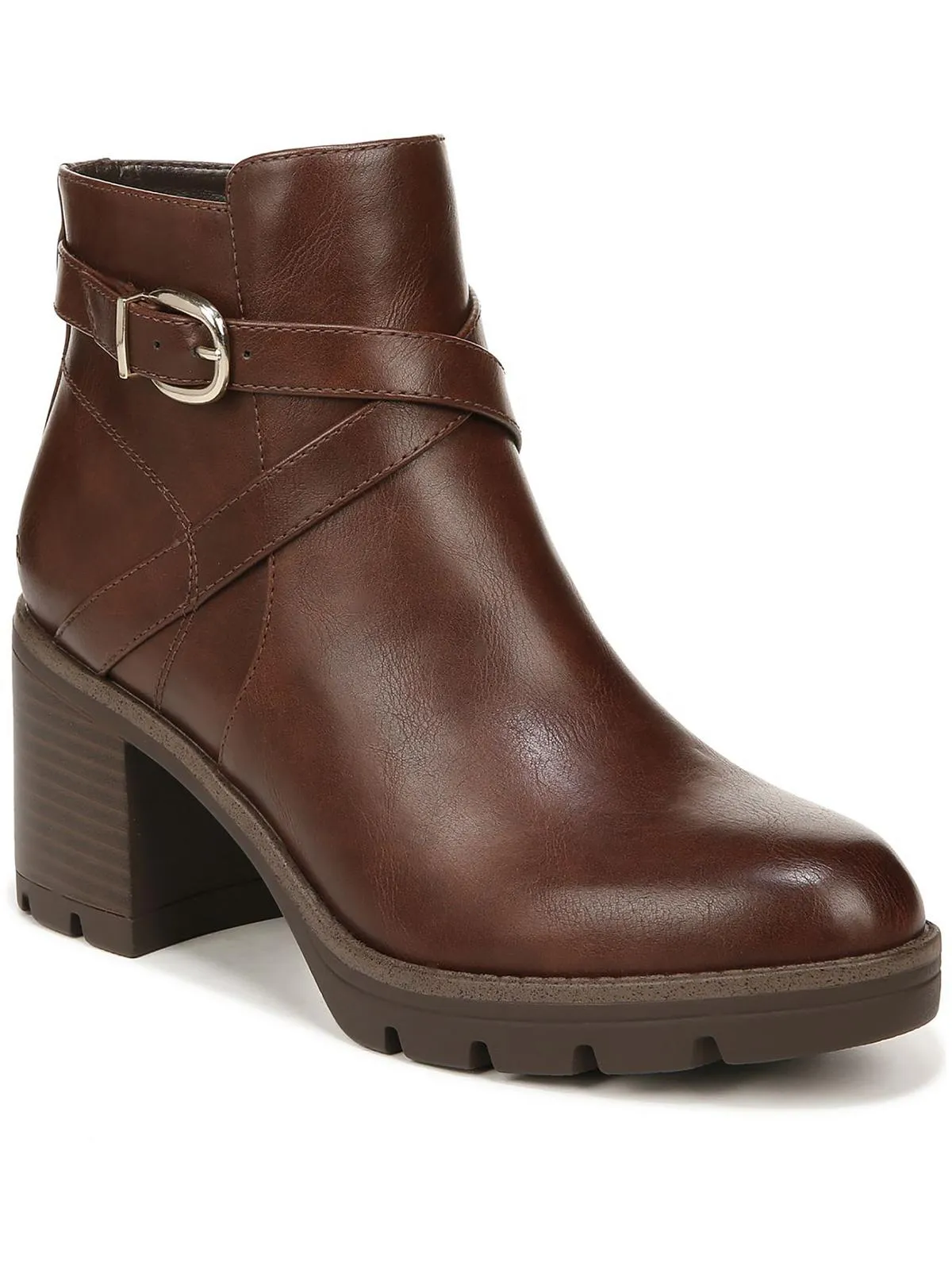Madalynn BKL Womens Faux Leather Buckle Booties