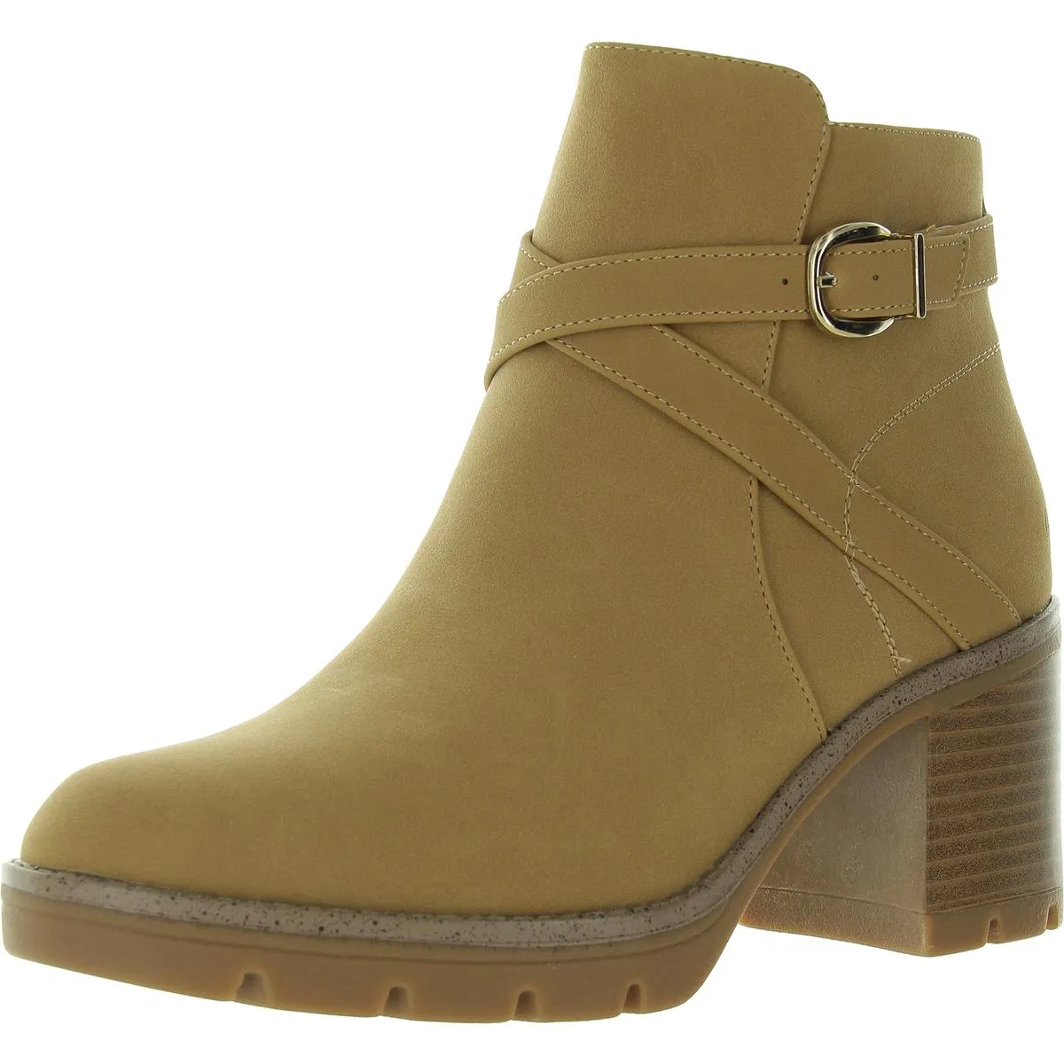 Madalynn BKL Womens Faux Leather Buckle Booties