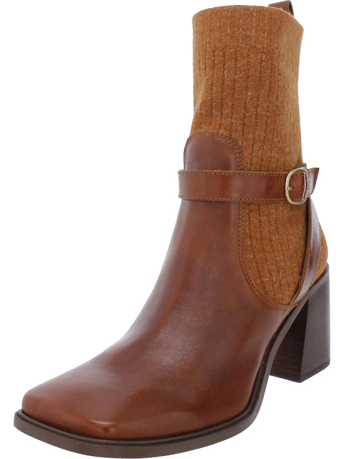 Marci Womens Leather Sock Ankle Boots
