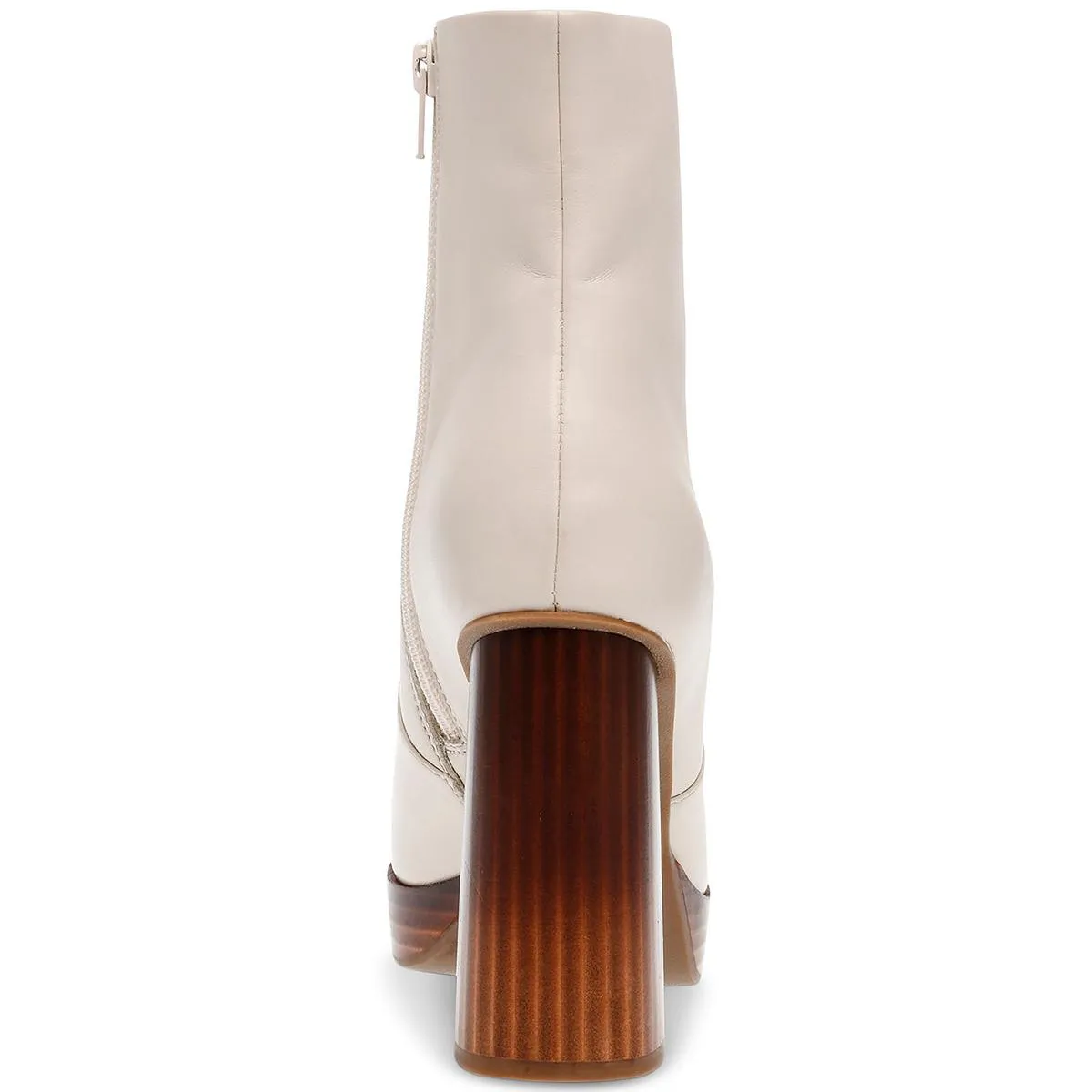 Marigold Womens Faux Leather Stacked Heel Ankle Boots