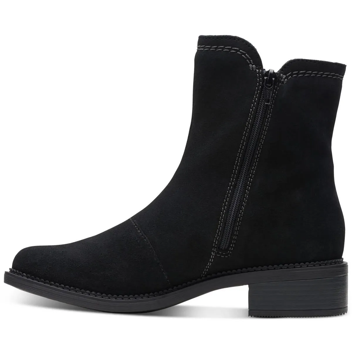 Maye Zip Womens Suede Stretch Booties