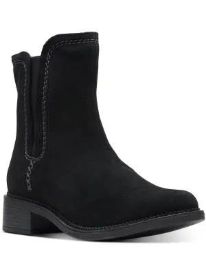 Maye Zip Womens Suede Stretch Booties