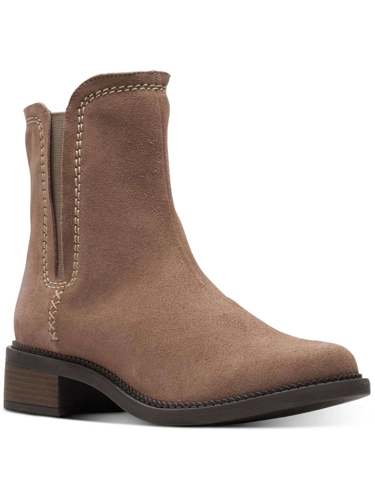 Maye Zip Womens Suede Stretch Booties