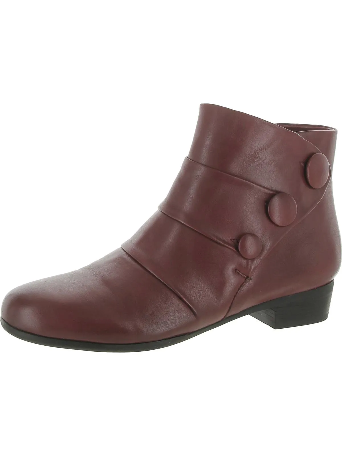 Mila Womens Leather Button Ankle Boots