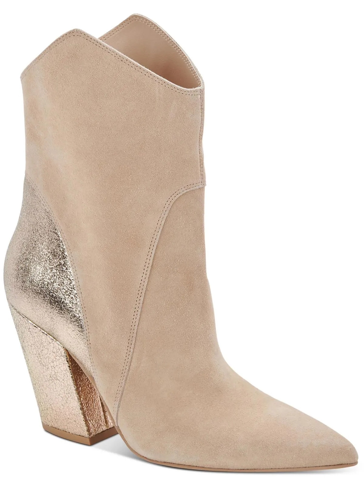 Nestly Womens Suede Two Tone Ankle Boots