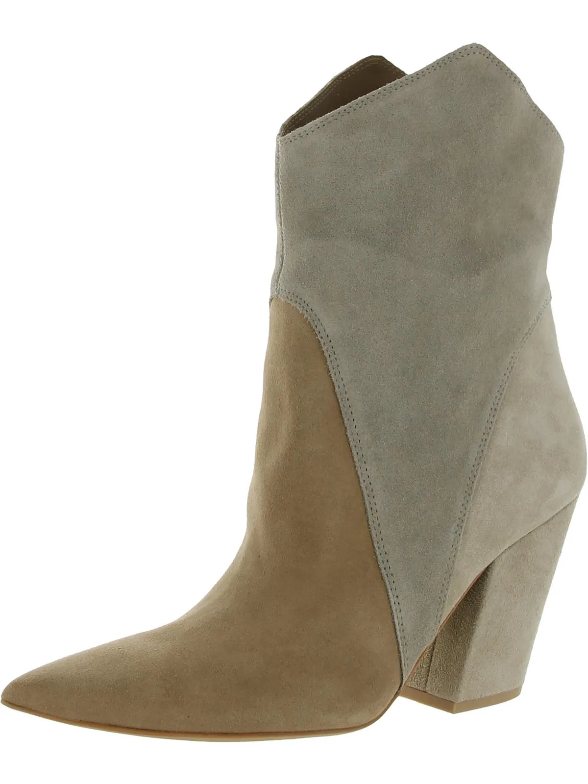 Nestly Womens Suede Two Tone Ankle Boots