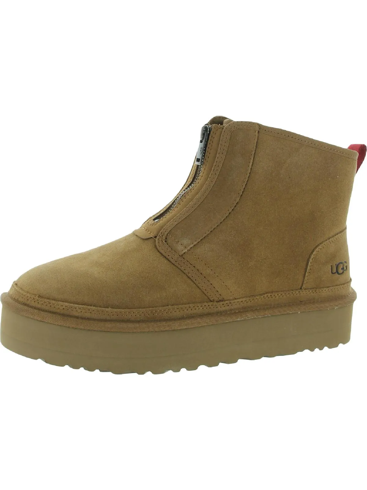 Neumel Womens Suede Faux Fur Lined Ankle Boots