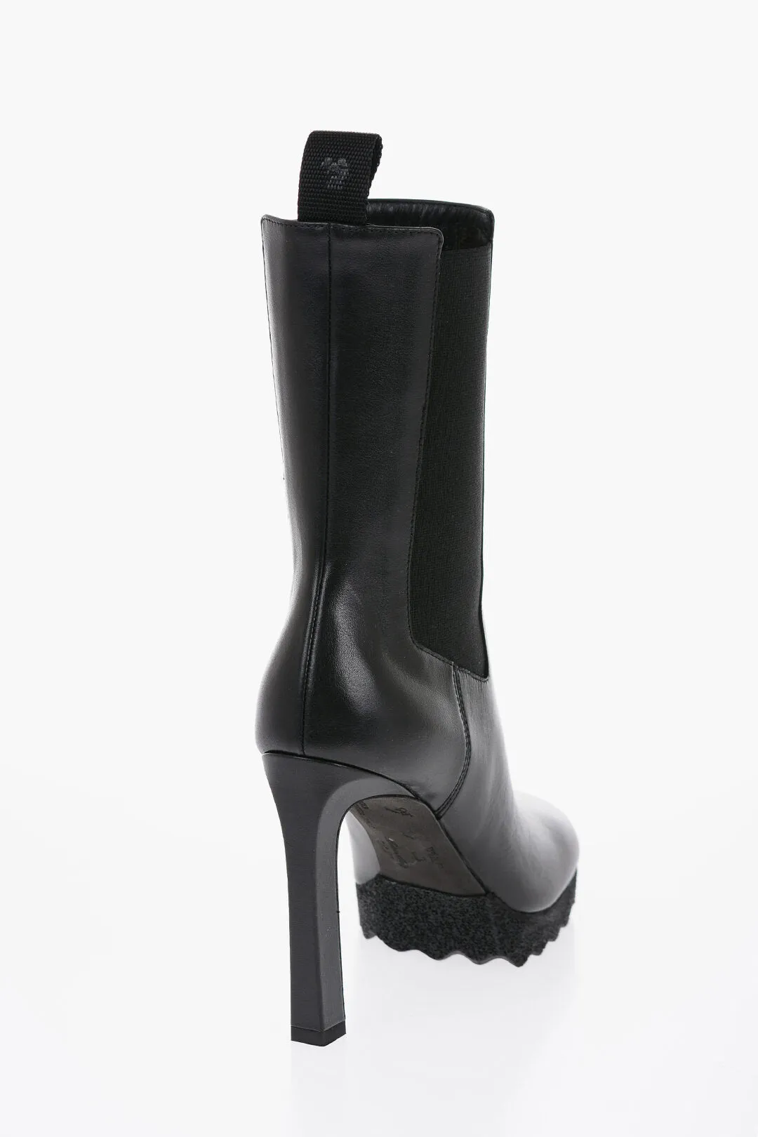 Off-White Leather Sponge Chelsea Booties 12Cm