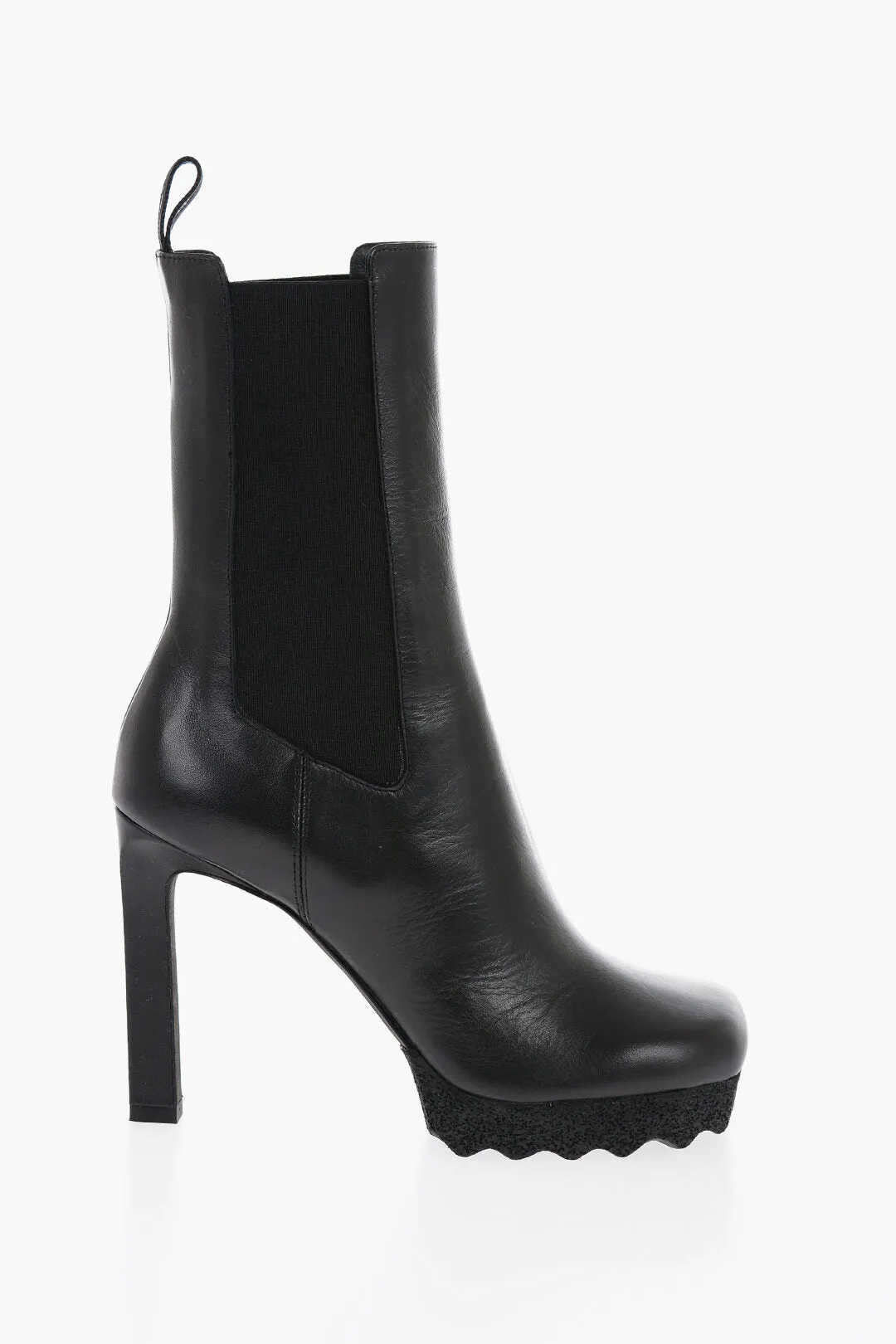 Off-White Leather Sponge Chelsea Booties 12Cm