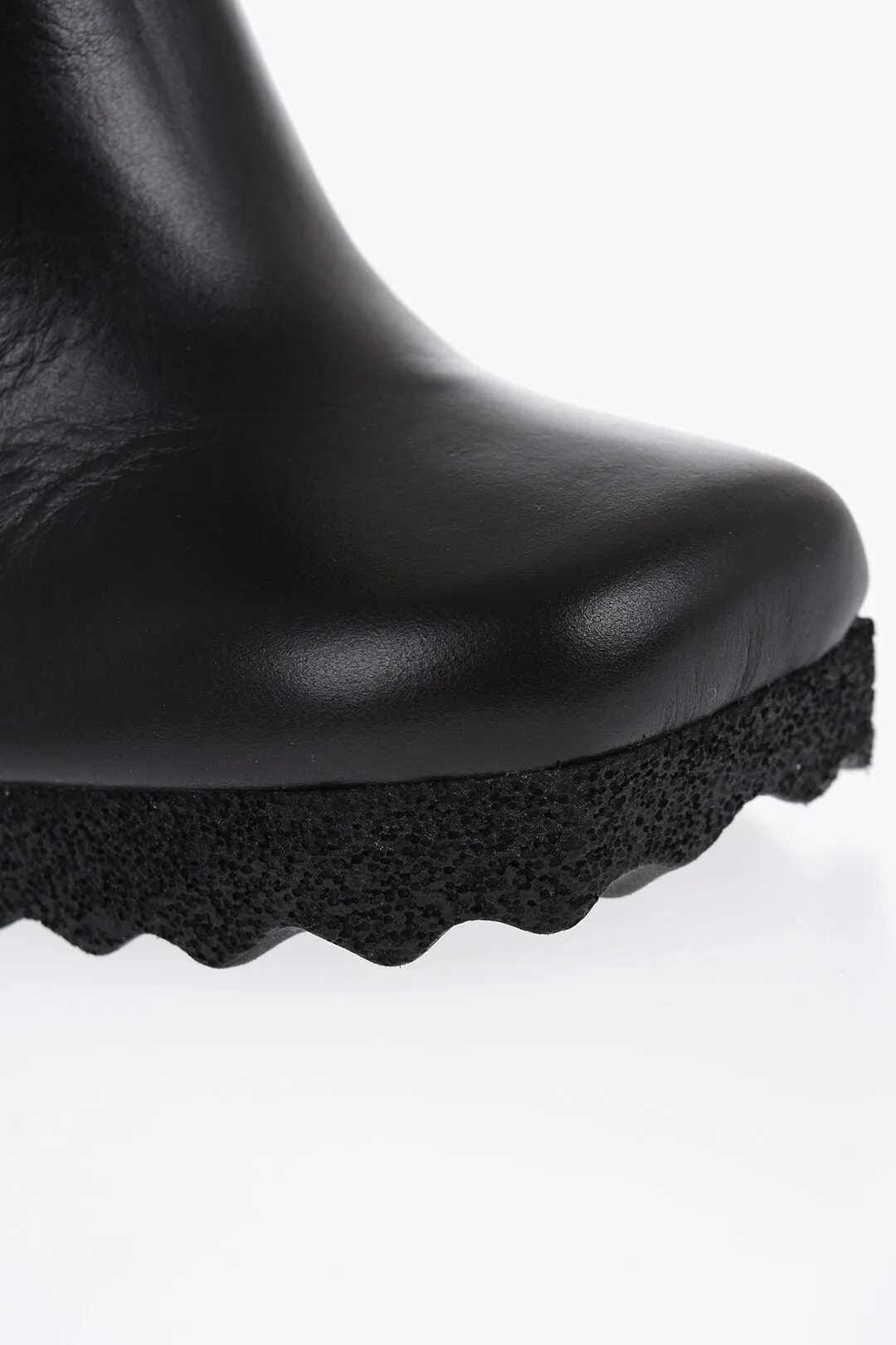 Off-White Leather Sponge Chelsea Booties 12Cm