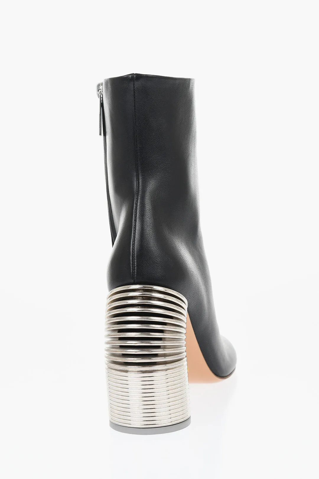 Off-White Leather Spring Booties Statement Heel 11 Cm