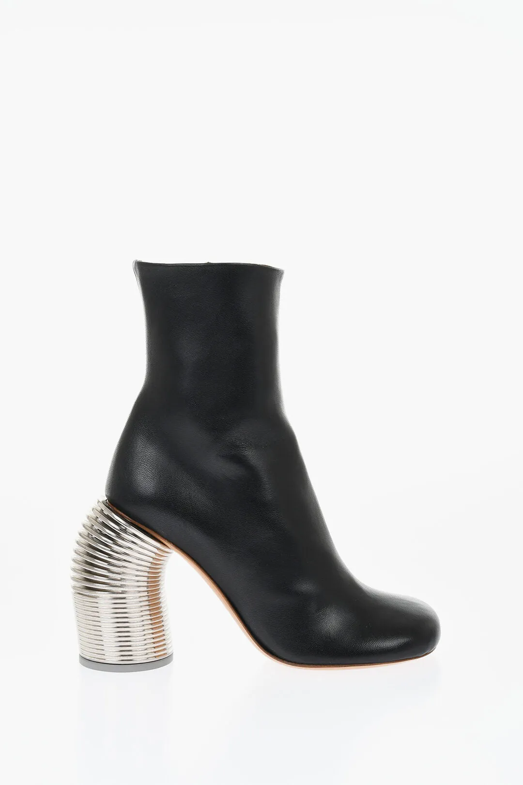 Off-White Leather Spring Booties Statement Heel 11 Cm