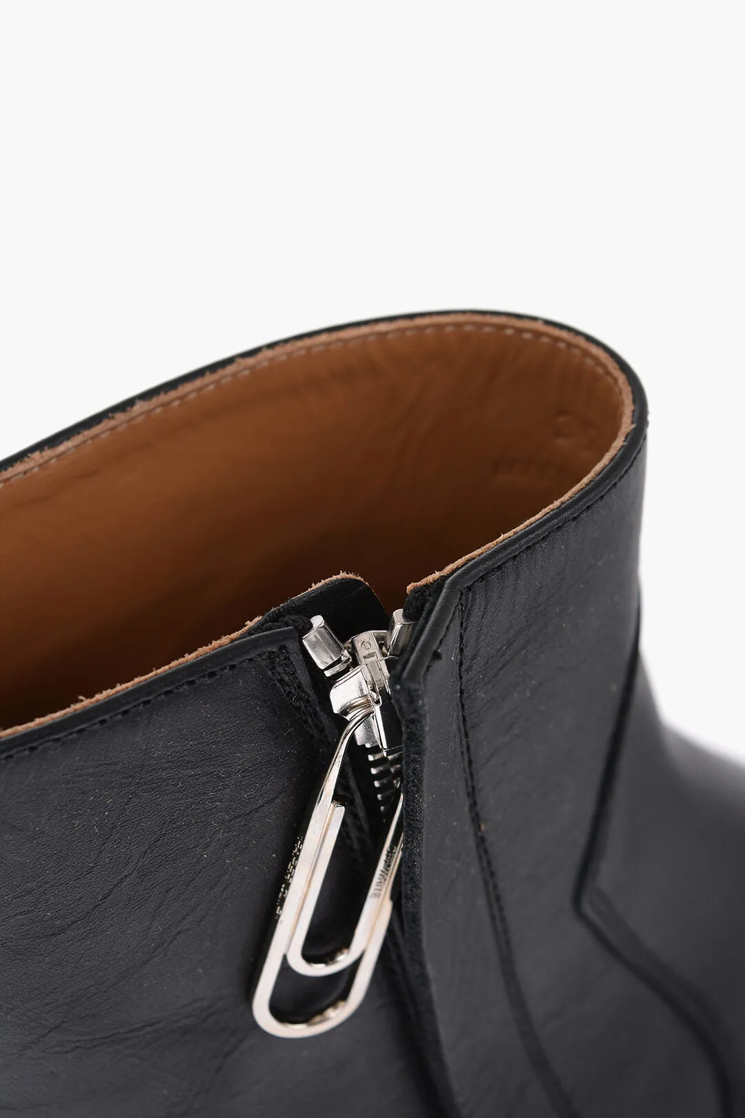 Off-White Stone Effect Sole Eco Leather Booties