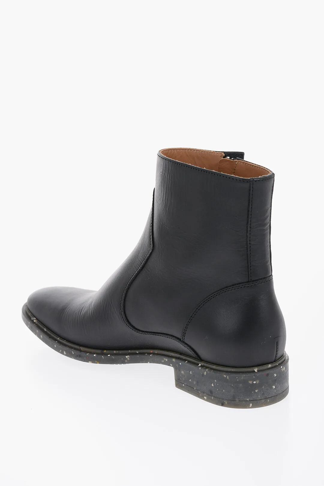 Off-White Stone Effect Sole Eco Leather Booties