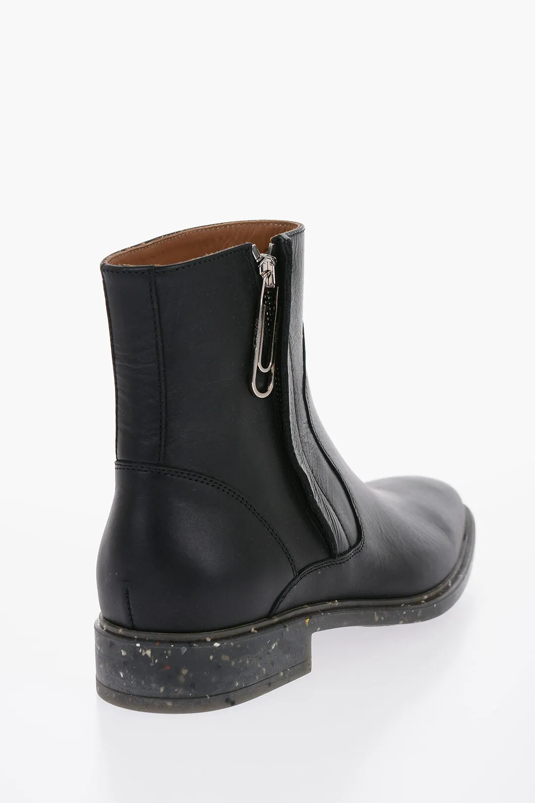 Off-White Stone Effect Sole Eco Leather Booties