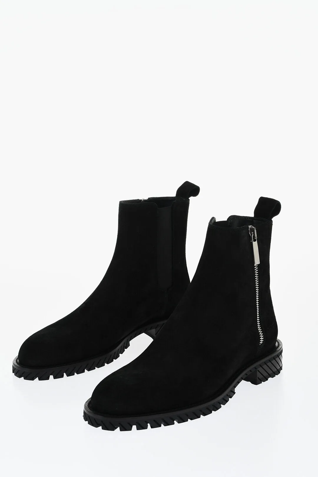 Off-White Suede Combat Booties