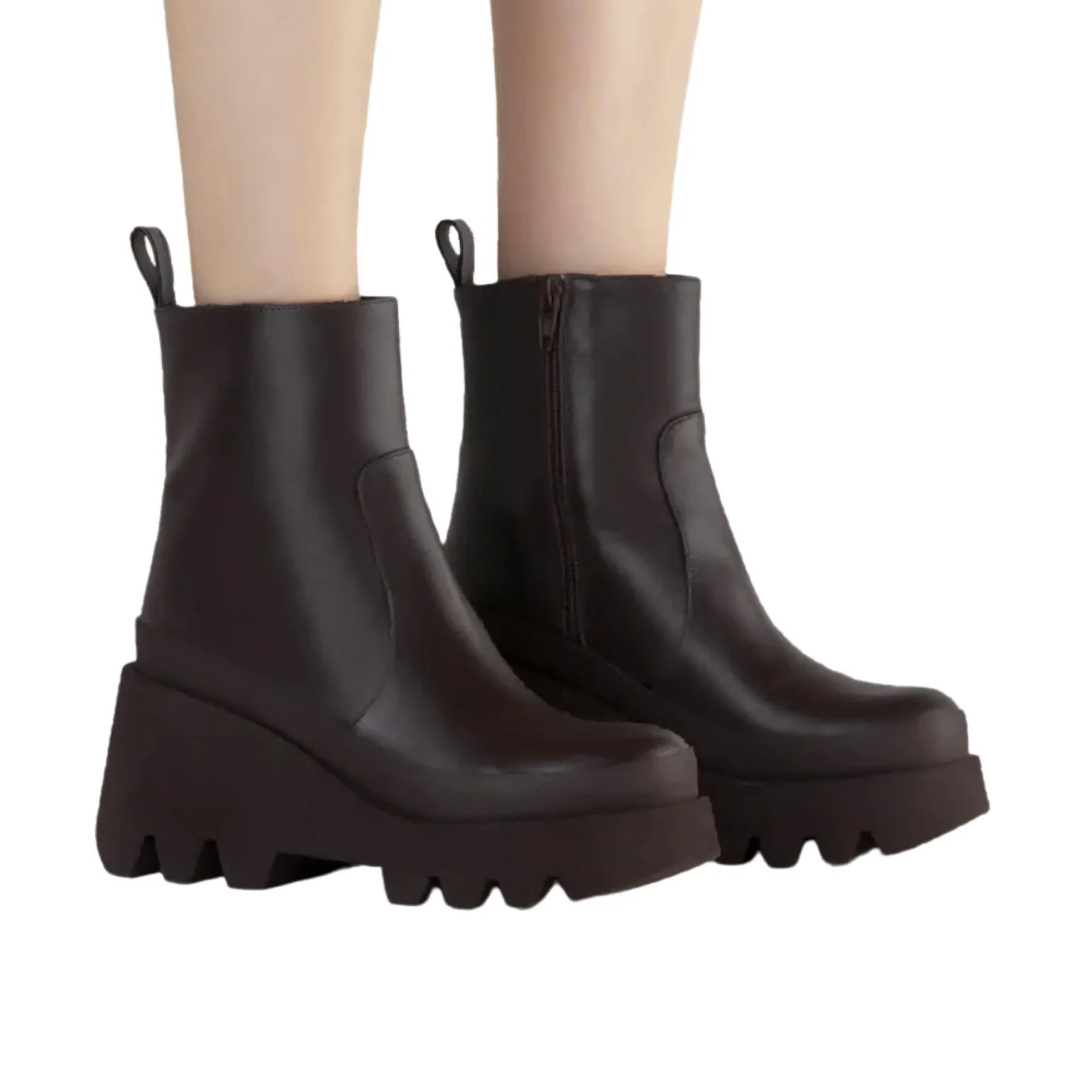 Piero Iris Leather Ankle Boot In Moka