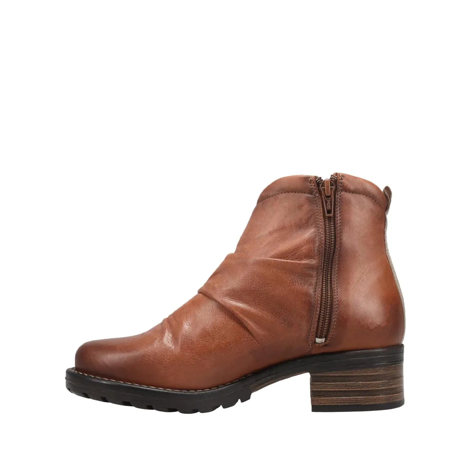 Ravelle Side-Zip Ankle Boot In Cognac