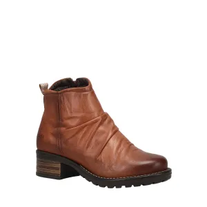 Ravelle Side-Zip Ankle Boot In Cognac