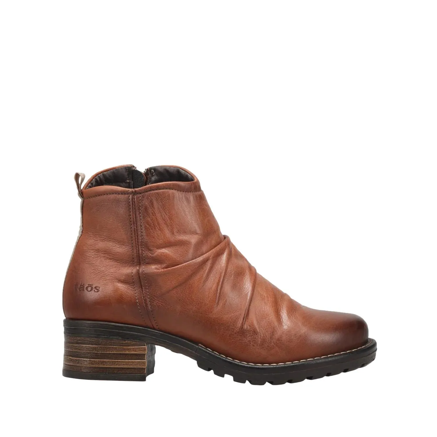 Ravelle Side-Zip Ankle Boot In Cognac