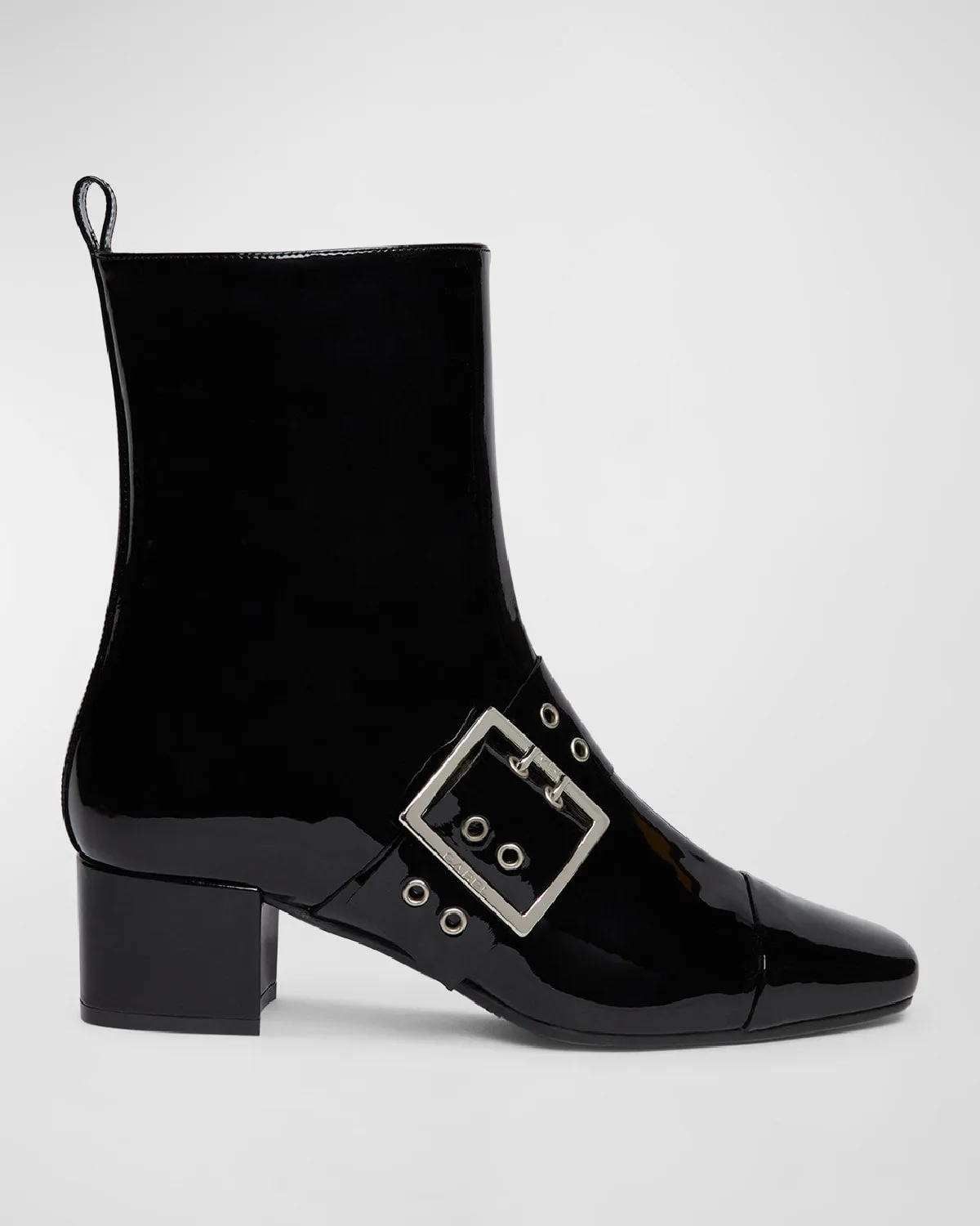 Rock Patent Buckle Ankle Booties