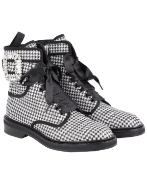 Roger Vivier Viv Rangers Strass Leather Bootie