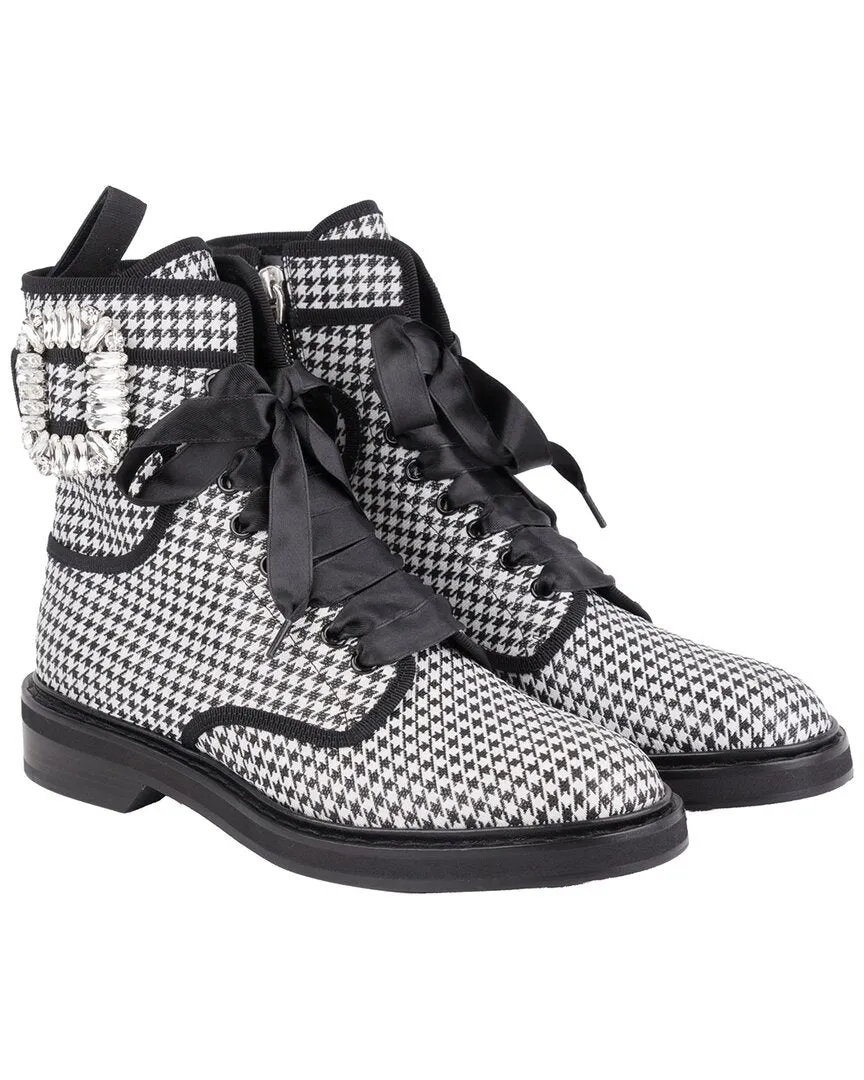 Roger Vivier Viv Rangers Strass Leather Bootie