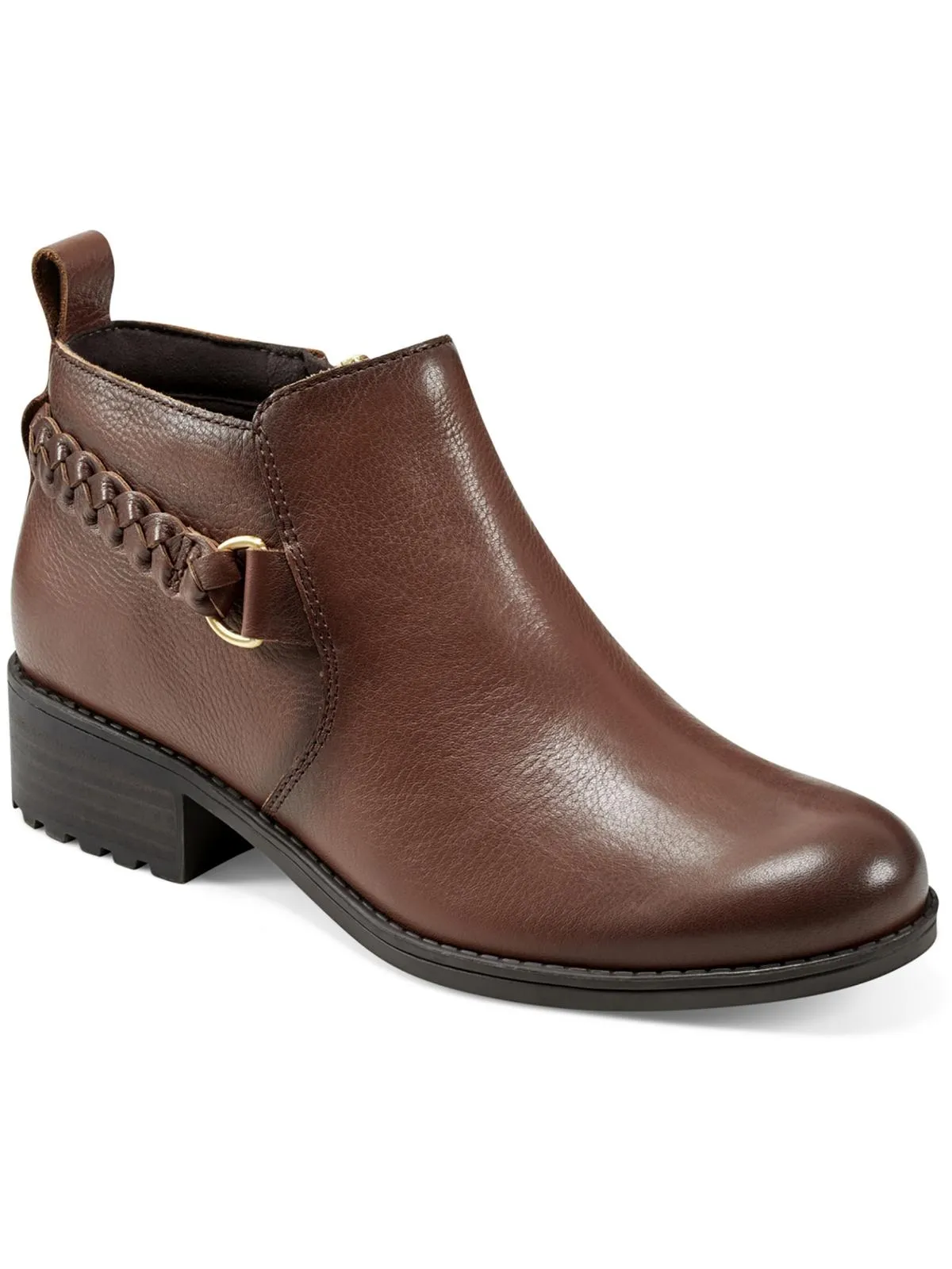 Roslyn Womens Leather Braided Booties