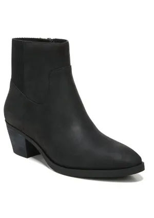 Shantelle Waterproof Leather Bootie In Oil Black