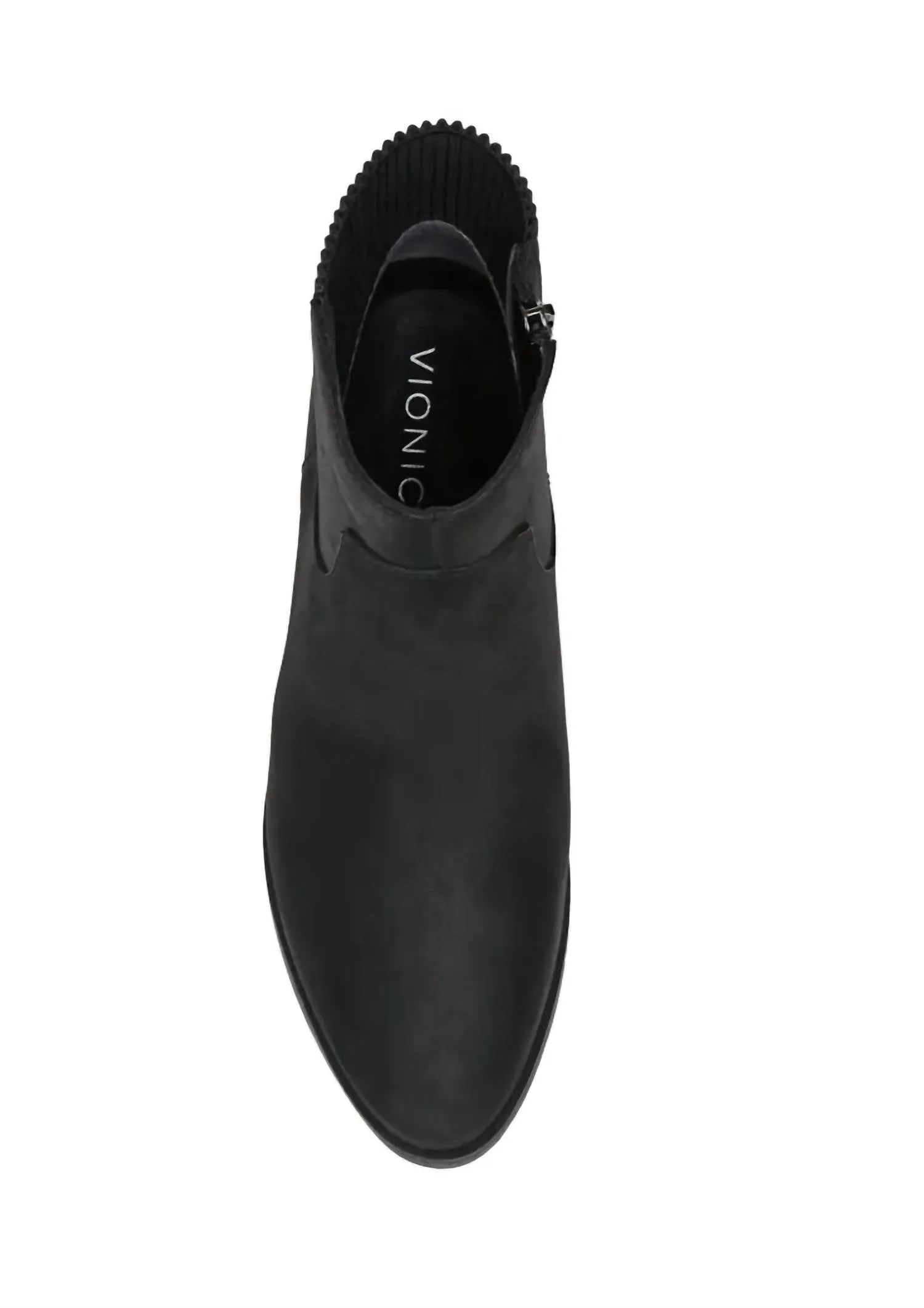Shantelle Waterproof Leather Bootie In Oil Black
