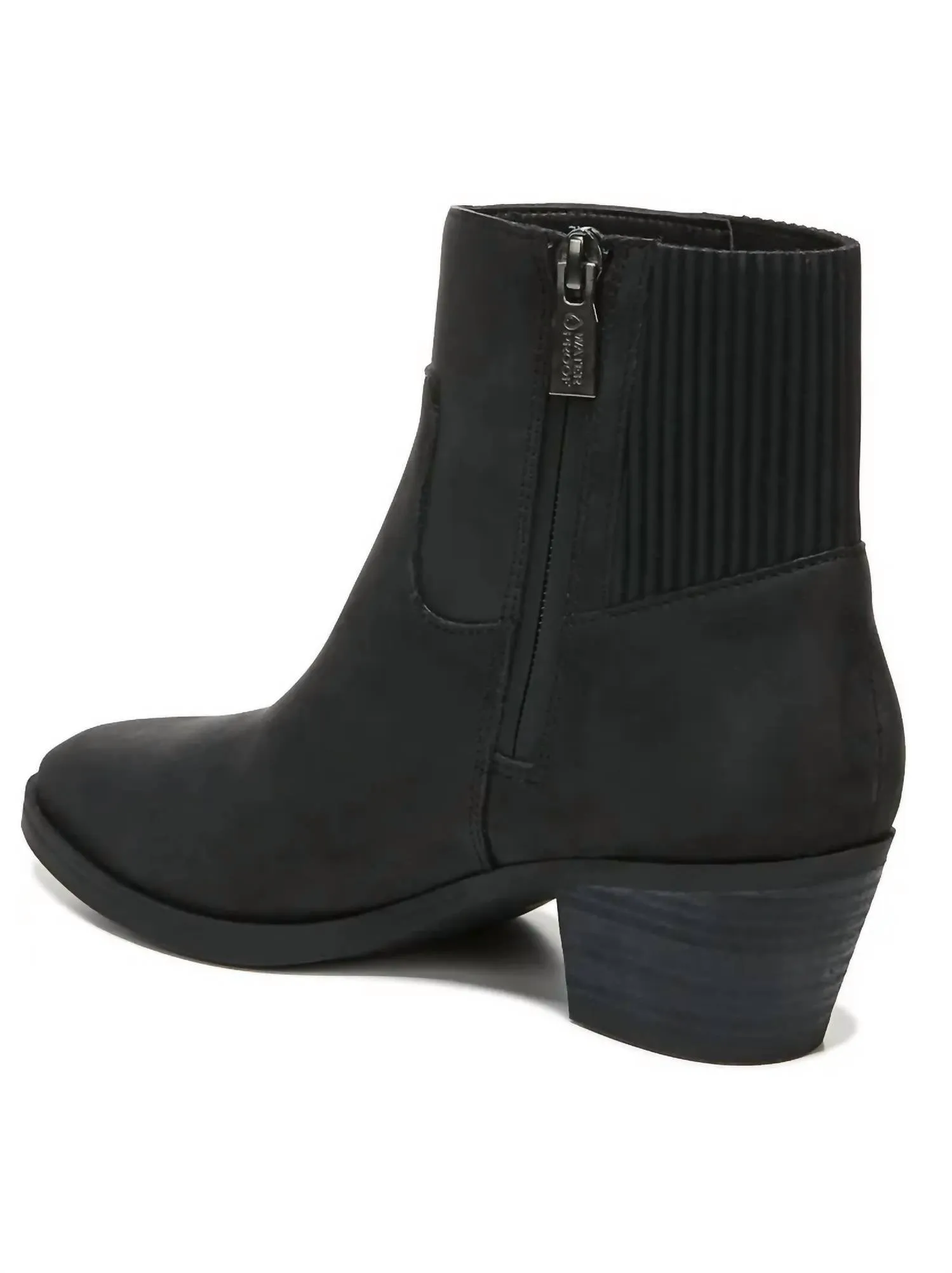 Shantelle Waterproof Leather Bootie In Oil Black