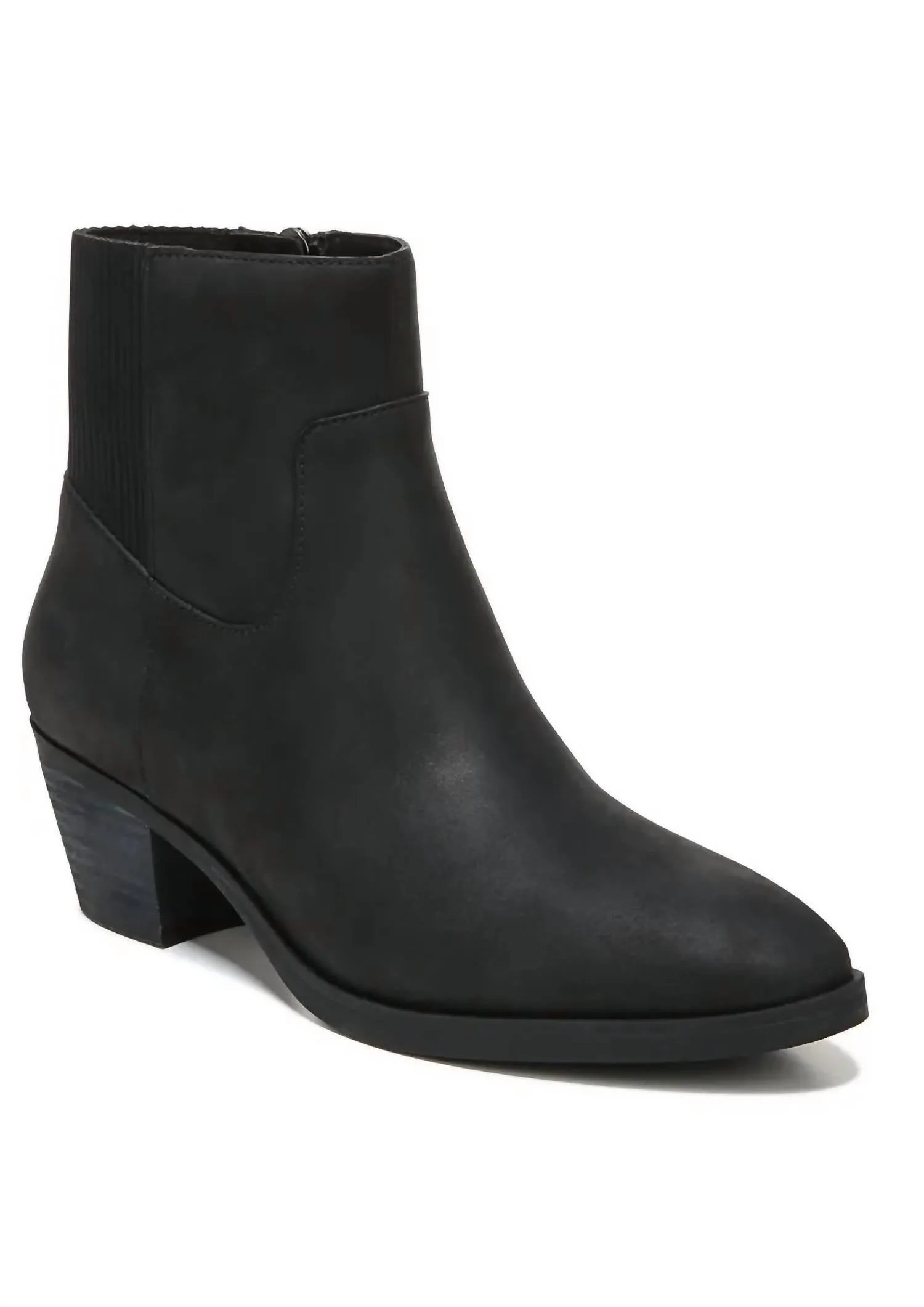Shantelle Waterproof Leather Bootie In Oil Black