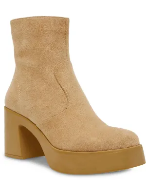 Sierra Womens Faux Suede Platform Ankle Boots