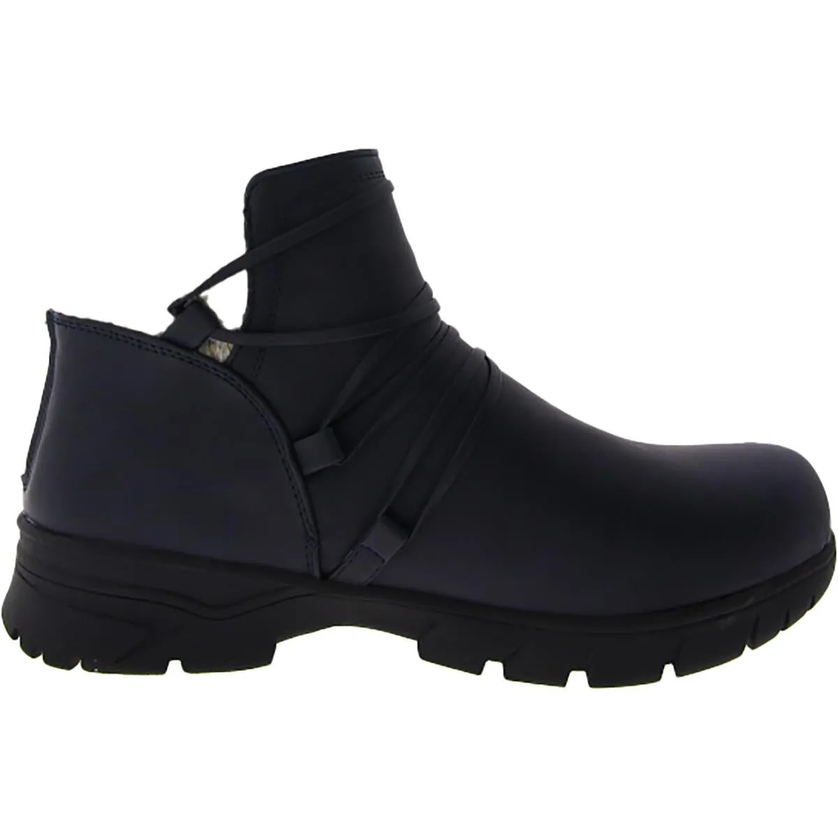 Stefani Womens Faux Leather Block Heel Booties