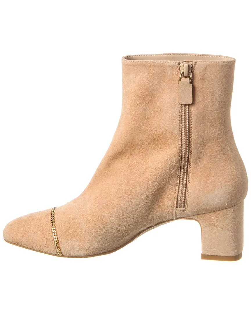 Stuart Weitzman Milla Chain 60 Zip Suede Bootie