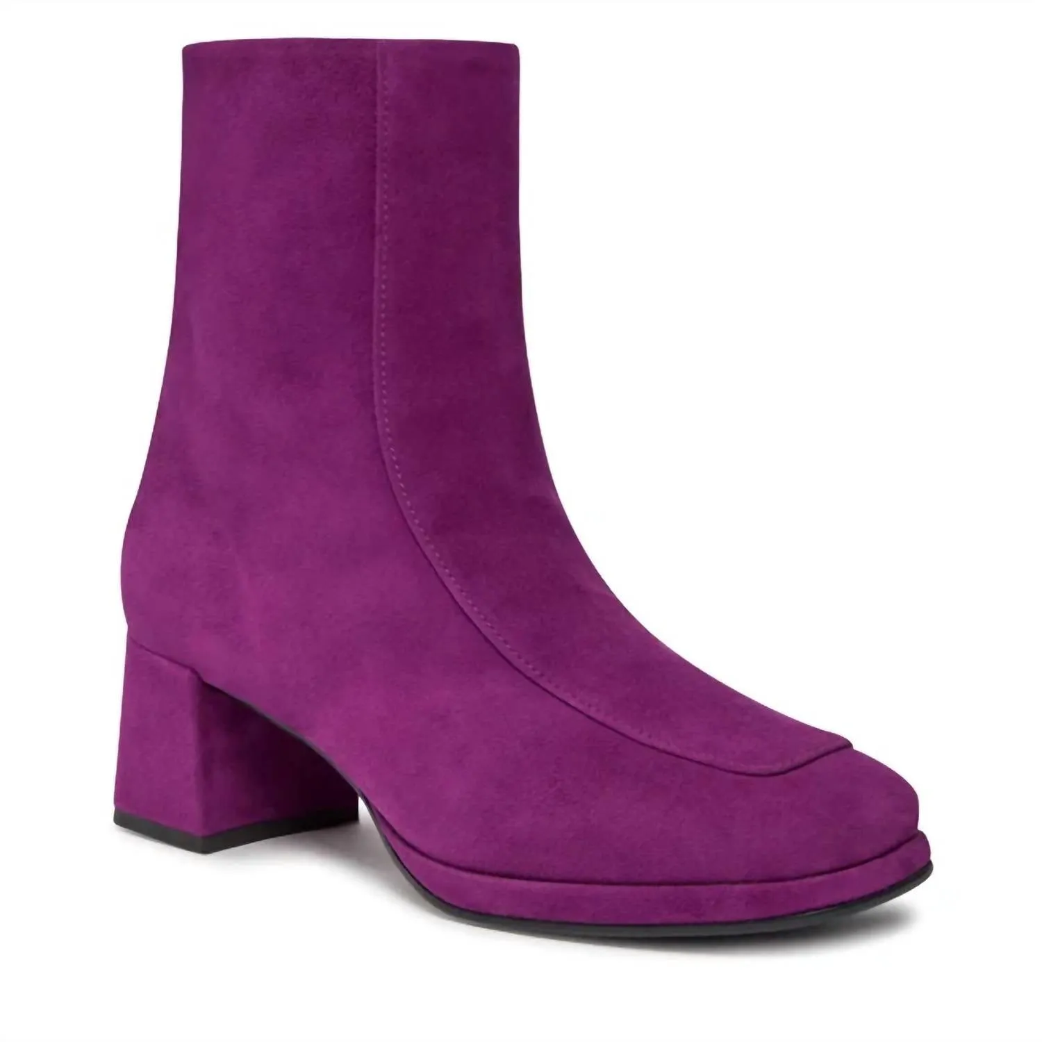 Suede Ankle Boot In Malve