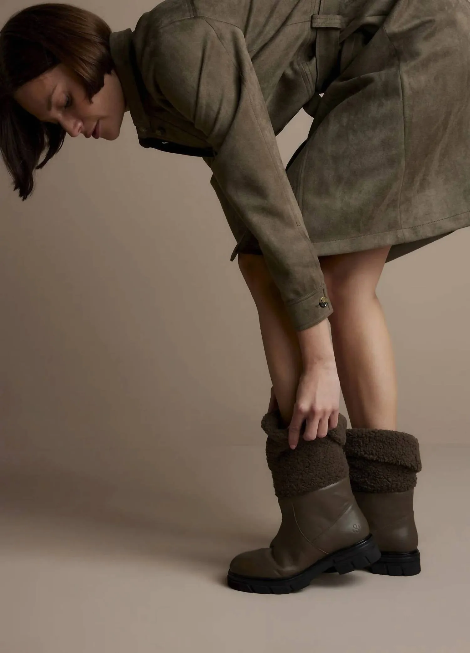 Teddy Boots In Clay