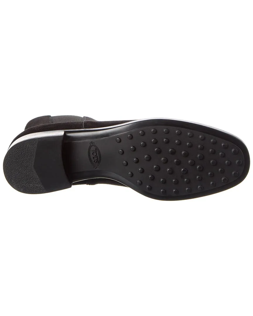 TODs Logo Suede Bootie
