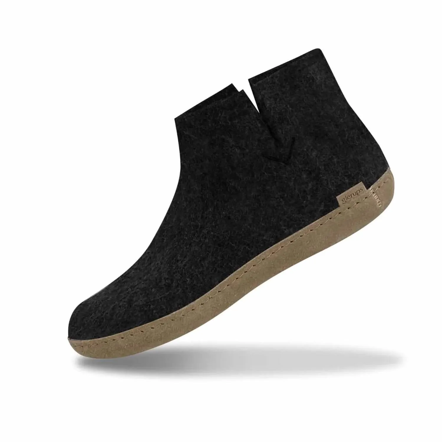 Unisex Felt Boots With Leather Sole In Charcoal