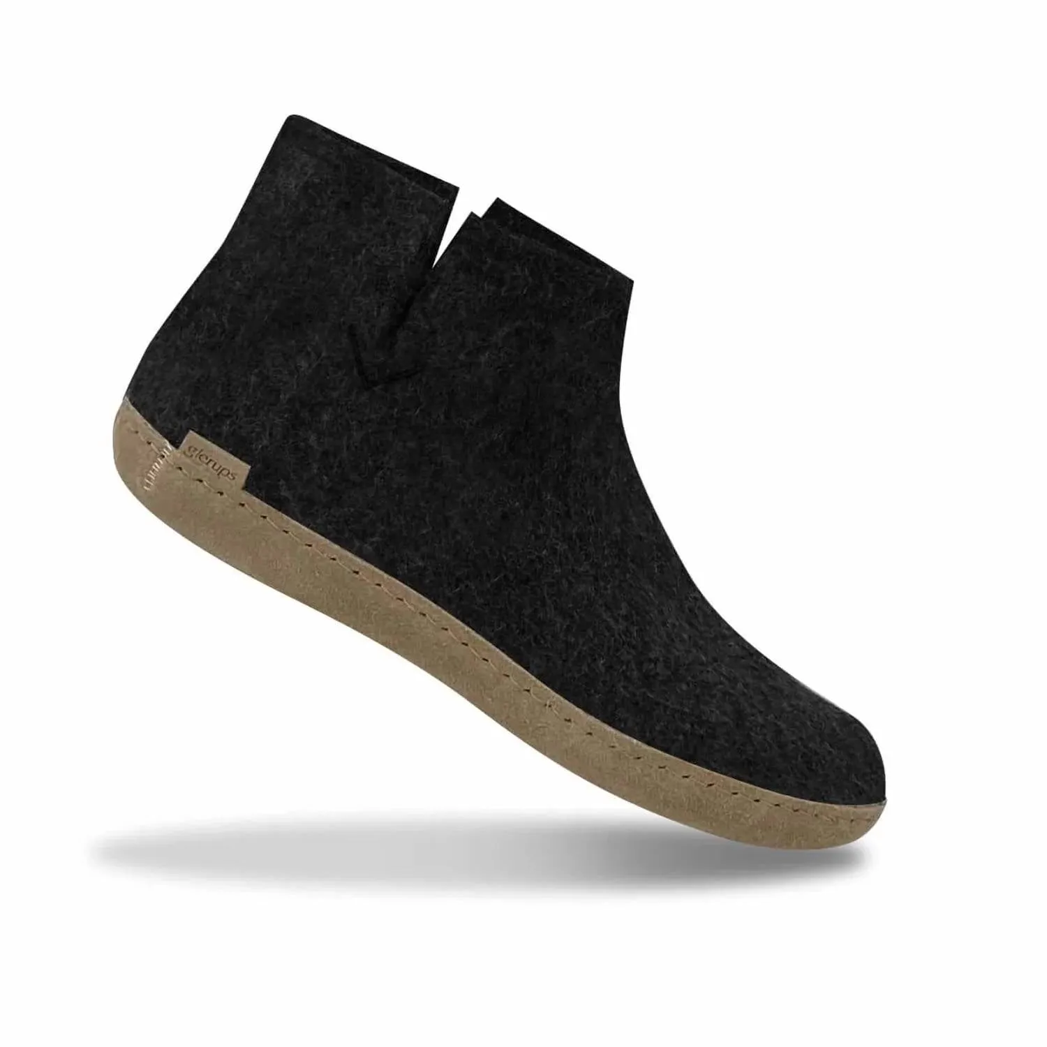 Unisex Felt Boots With Leather Sole In Charcoal